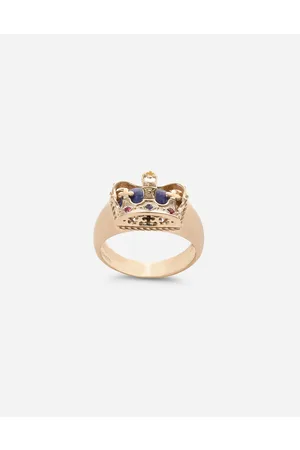 Dolce & Gabbana Rings - Crown yellow ring with lapislazzuli on the inside