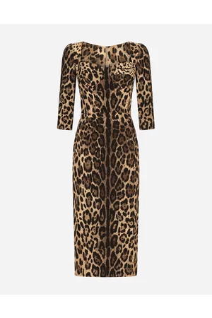 Dolce & Gabbana Dresses - Leopard-print calf-length cady dress