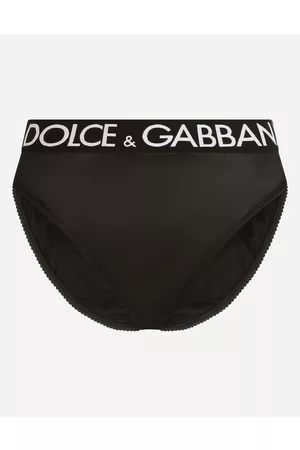 Dolce & Gabbana Underwear - High-waisted satin briefs with branded elastic