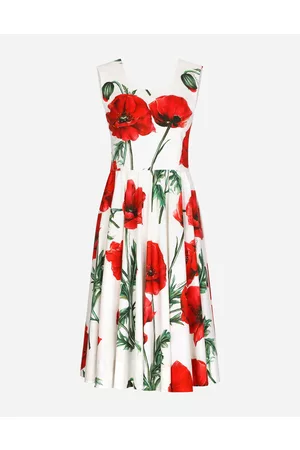 Dolce & Gabbana Women best seller selection - Poppy-print poplin midi dress