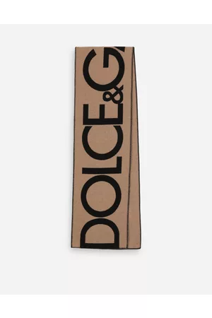 Dolce & Gabbana Scarves and Silks - Wool jacquard scarf with Dolce&Gabbana logo