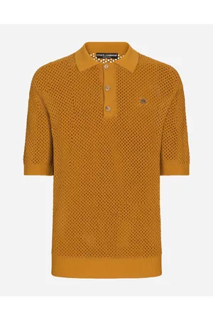 Dolce & Gabbana Sweaters and Cardigans - Mesh-stitch polo-shirt with DG hardware