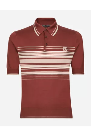 Dolce & Gabbana Sweaters and Cardigans - Silk and cotton polo-shirt with DG embroidery