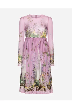 Dolce & Gabbana Women best seller selection - Silk chiffon midi dress with rabbit print