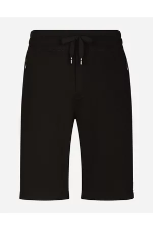 Dolce & Gabbana Trousers and Shorts - Jersey jogging shorts with branded plate