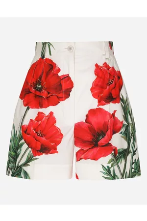 Dolce & Gabbana Women best seller selection - Poppy-print poplin shorts