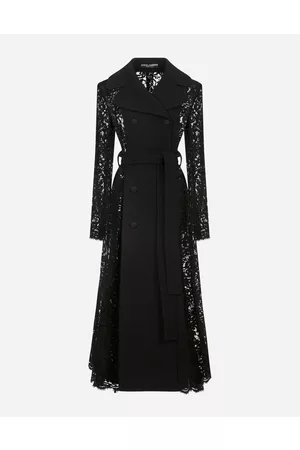 Dolce & Gabbana Coats and Jackets - Belted double-breasted crepe and lace coat