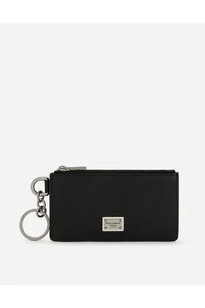 Dolce & Gabbana Wallets and Small Leather Goods - Calfskin card holder with ring and logo tag