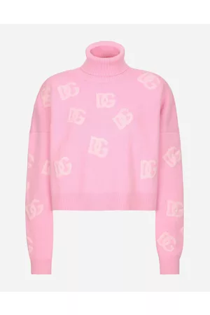 Dolce & Gabbana Sweaters and Cardigans - Cropped cashmere sweater with DG logo inlay