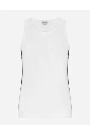 Dolce & Gabbana Collection - Two-way stretch cotton singlet with patch
