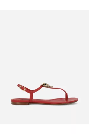 Dolce & Gabbana Flat - Nappa leather Devotion thong sandals