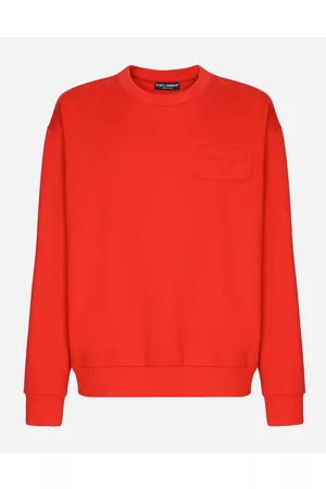 Dolce & Gabbana Sweatshirts - Jersey sweatshirt with embossed Dolce&Gabbana tag