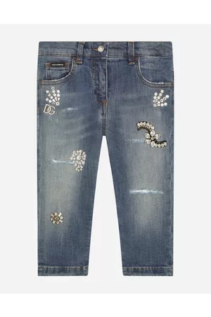 Dolce & Gabbana Trousers and Skirts - Stretch denim jeans with bejeweled embellishment