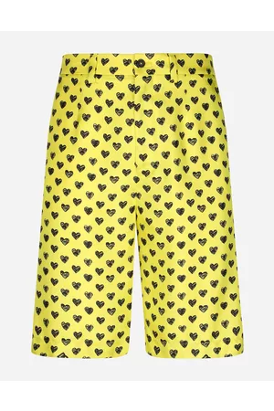 Dolce & Gabbana Men best seller selection - Silk twill shorts with DG heart print