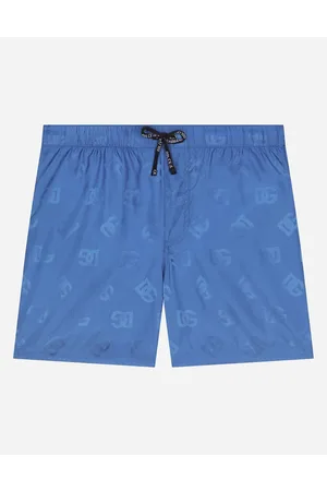Dolce & Gabbana Beachwear - Nylon swim trunks with jacquard DG logo