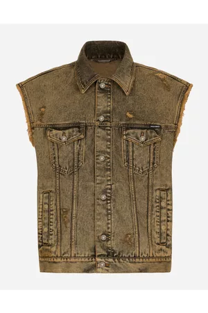 Dolce & Gabbana Coats and Jackets - Overdyed sleeveless denim jacket