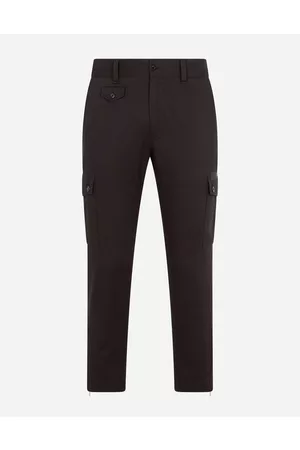 Dolce & Gabbana Men best seller selection - Stretch cotton cargo pants with patch embellishment