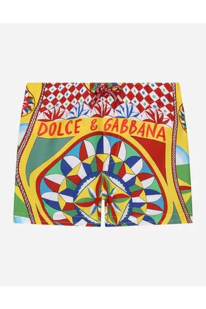 Dolce & Gabbana Beachwear - Nylon swim trunks with Carretto print