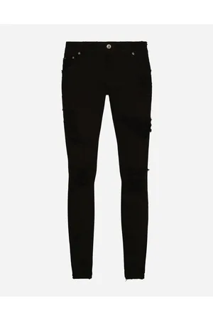 Dolce & Gabbana Men best seller selection - Black skinny stretch jeans with rips