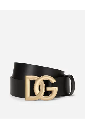 Dolce & Gabbana Belts - Lux leather belt with crossover DG logo buckle