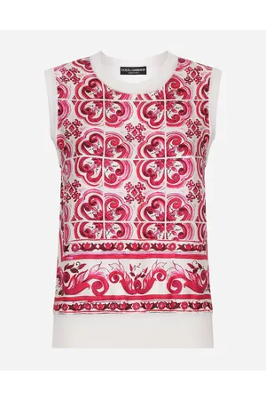 Dolce & Gabbana Sweaters and Cardigans - Majolica-print silk and twill sweater