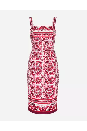Dolce & Gabbana Dresses - Majolica-print charmeuse midi dress