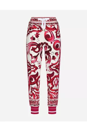 Dolce & Gabbana Trousers and Shorts - Majolica-print cady jogging pants
