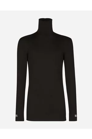 Dolce & Gabbana Men best seller selection - High-necked technical jersey T-shirt with DG patch