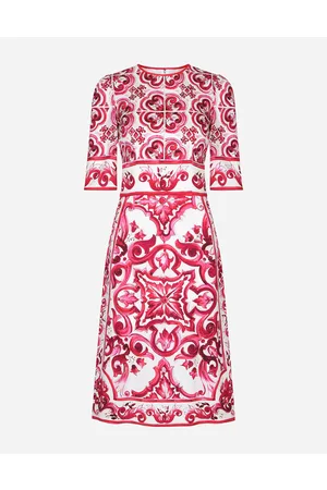 Dolce & Gabbana Dresses - Majolica-print charmeuse midi dress