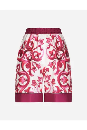 Dolce & Gabbana Trousers and Shorts - Majolica-print twill pajama shorts