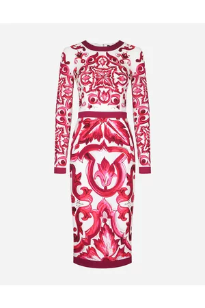 Dolce & Gabbana Dresses - Majolica-print charmeuse midi dress