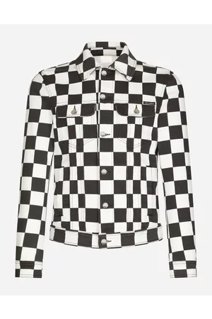 Dolce & Gabbana Men best seller selection - Stretch denim jacket with damier print