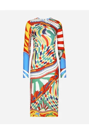 Dolce & Gabbana Dresses - Carretto-print organzine midi dress