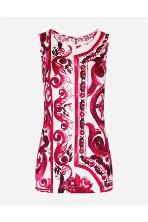 Dolce & Gabbana Shirts and Tops - Sleeveless organzine top with Majolica print