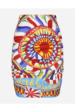 Dolce & Gabbana Skirts - Short Carretto-print charmeuse skirt
