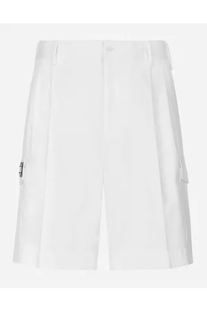 Dolce & Gabbana Trousers and Shorts - Cotton gabardine cargo shorts with logo tag