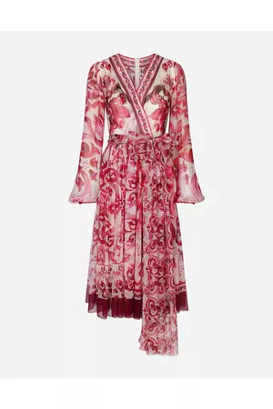 Dolce & Gabbana Dresses - Majolica-print chiffon midi dress