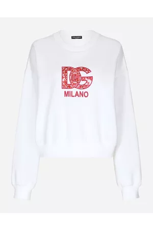 Dolce & Gabbana T-Shirts and Sweatshirts - Jersey sweatshirt with DG patch