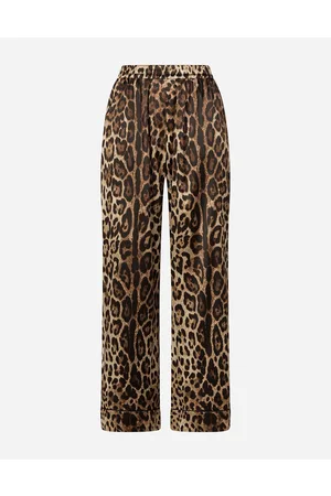 Dolce & Gabbana Trousers and Shorts - Leopard-print satin pajama pants