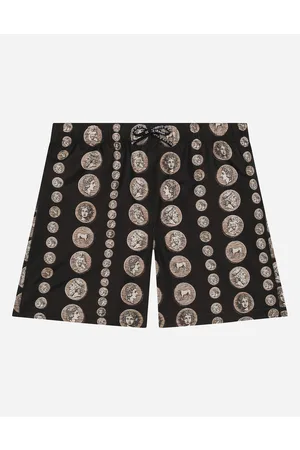 Dolce & Gabbana Trousers and Shorts - Nylon swim trunks with coin print