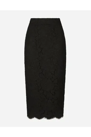 Dolce & Gabbana Skirts - Branded stretch lace midi skirt