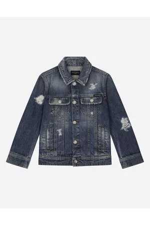 Dolce & Gabbana Coats and Jackets - Washed denim jacket with rips