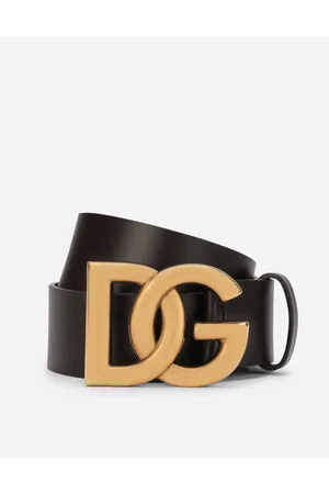 Dolce & Gabbana Belts - Lux leather belt with crossover DG logo buckle