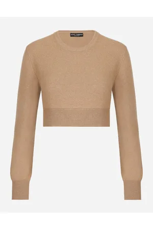 Dolce & Gabbana Sweaters and Cardigans - Cropped wool and cashmere round-neck sweater
