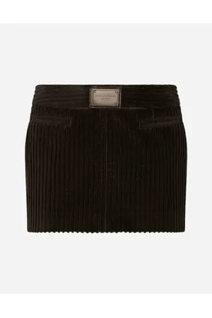 Dolce & Gabbana Skirts - Corduroy miniskirt with logo tag
