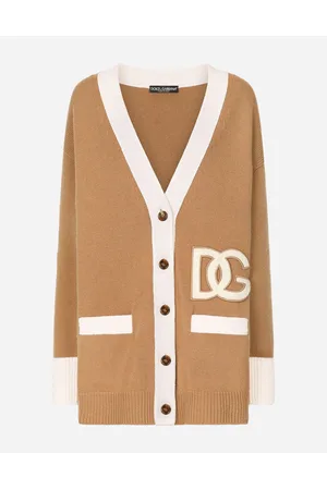 Dolce & Gabbana Sweaters and Cardigans - Long wool cardigan with embroidered DG patch