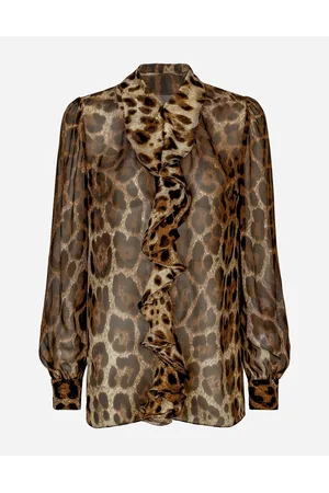 Dolce & Gabbana Shirts and Tops - Leopard-print chiffon shirt with ruches