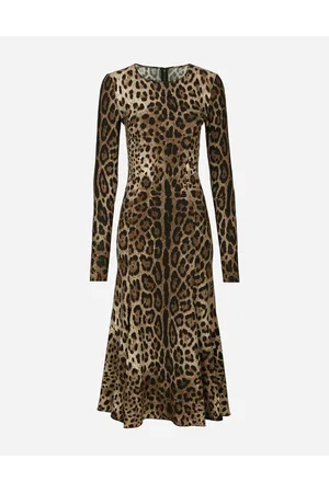 Dolce & Gabbana Dresses - Leopard-print calf-length cady dress