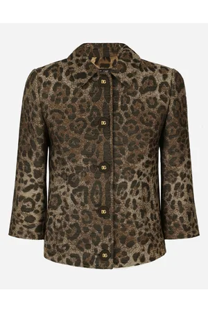 Dolce & Gabbana Blazers - Wool jacquard Gabbana jacket with leopard design