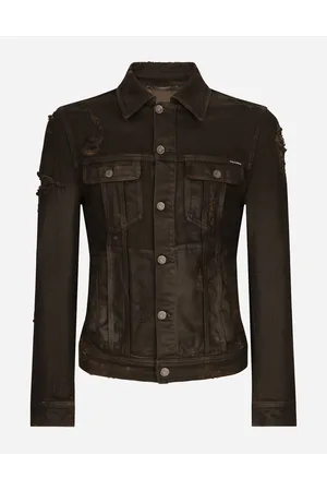 Dolce & Gabbana Denim - Waxed stretch denim jacket with rips